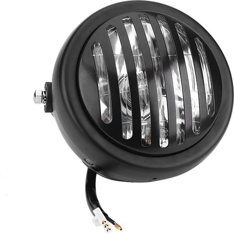 Phare rétro 6,3 pouces pour moto, grille style universel pour Café Racer