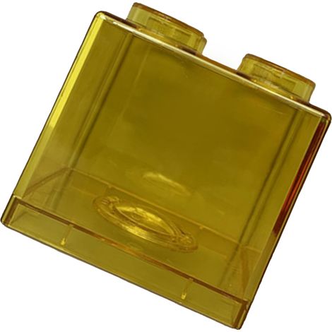 Tirelire transparente en plastique format bloc rectangulaire boîte à pièces jaune pour enfants garçons filles 8.9x8.9x9.2cm / 3.5x3.5x3.6in (1/5)
