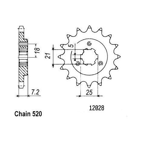 Pignon TT Suzuki - 520 - 16 Dents - Similaire JTF437 - Made in Germany