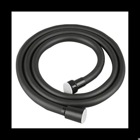 1 x Tuyau de douche, 1,5 m, PVC Noir, Anti-déflagrant, Flexible, Salle de bain (1/5)