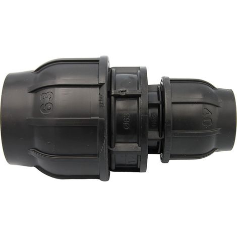 Gebo PE Verschraubung Kupplung 63x40mm Reduzierung Übergang Fitting (1/5)