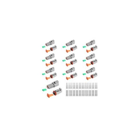 Connecteur Étanche à 2 Broche,10 Sets Ensembles Connecteur Imperméable,Connecteurs DT 22-18AWG,Seal Connecteurs pour Moto/Voiture/Scooter/Camion/Bateau (1/5)