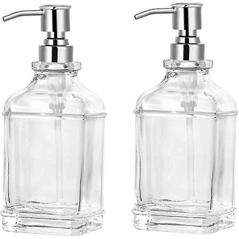 Seifenspender aus Glas mit nachfüllbarer Edelstahlpumpe für Hand- und Badseife – AquaForge (1/5)