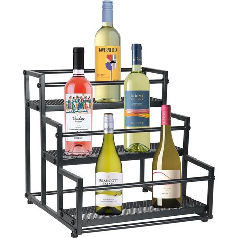 Étagère à sirop de café à 3 étages pour sirop, vin, Vinaigrette, 12 Bouteilles de sirop de café, étagère à épices, étagères à vin pour Plan de Travail, Cuisine, Station de café (1/5)
