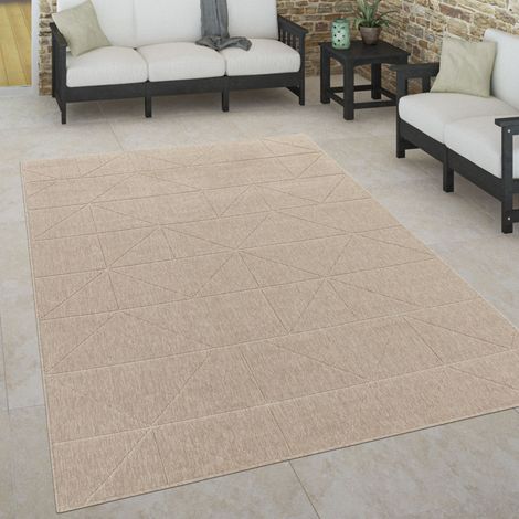 Paco Home Outdoor Teppich Skandinavisch wetterfest Modern & Pflegeleicht für Innen & Außen 80x150 cm, Beige 4