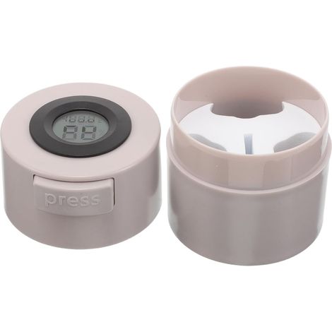 Recipiente gris para pegamento de pestañas con control de temperatura y humedad, contenedor hermético a presión para extensiones de pestañas, dispensador preciso, uso profesional. (1/5)