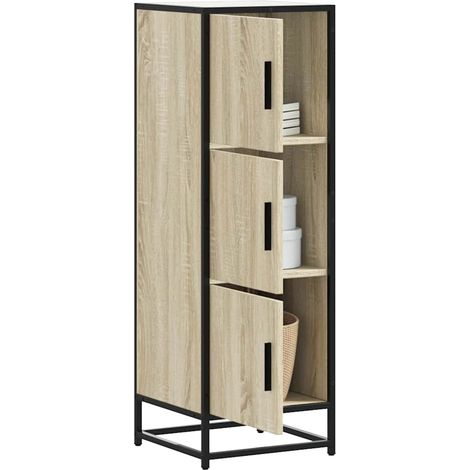 vidaXL Credenza Rovere Sonoma Legno Multistrato Metallo (1/5)
