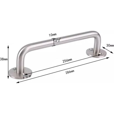 (10x256) Poignée de porte en acier inoxydable épais, poignée de tiroir/meuble en forme de U, double poignée incurvée, poignée pleine, poignée apparente pour porte en bois (1/5)