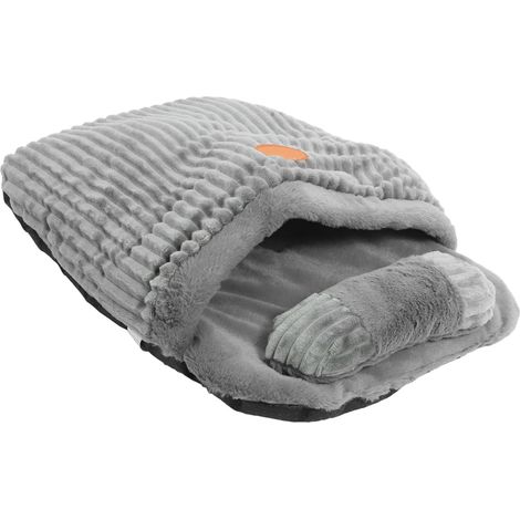Nid Douillet Chaton Gris Chaud et Confortable Peluche pour Chat Lit (1/5)