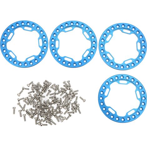 Stück 1,9 Zoll hochabriebfeste, CNC-gefräste Außenfelgen aus Aluminiumlegierung für 1/10 RC-Modelle, blau (1/5)