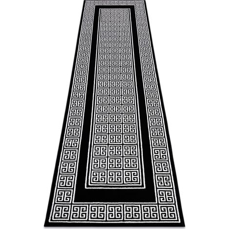 Modern GLOSS Teppich, Läufer 6776 85 stilvoll, Rahmen, griechisch schwarz / elfenbein black 80x200 cm