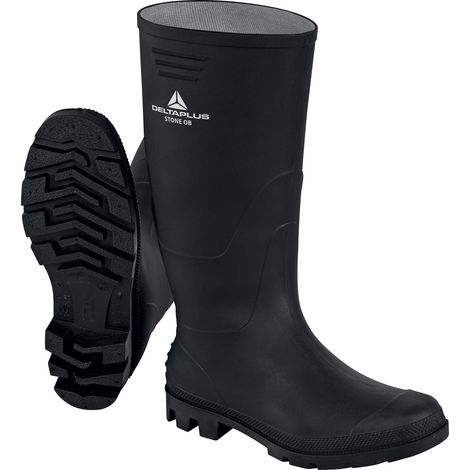 Delta Plus – Botte de sécurité légère en PVC – Semelle injectée – Confort optimal – Pointure 39 – Pour chantiers humides et terrains accidentés
