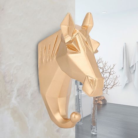 Crochet mural en résine forme cheval style distinctif pour salle de bain porte-serviettes manteaux chapeaux clés (1/5)