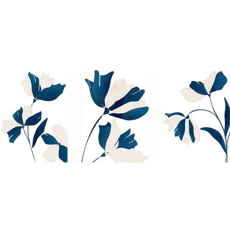 Set di poster - fiori blu e beige PLN040 (1/5)