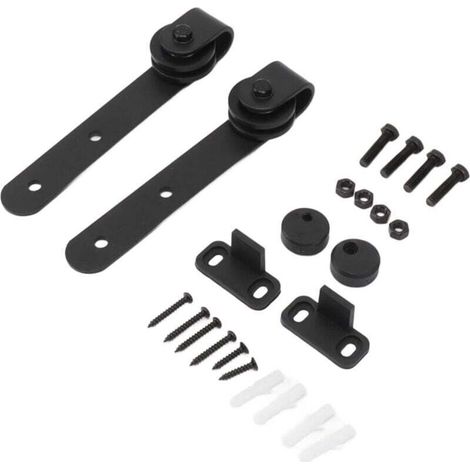 Mini Kit de Rouleaux Coulissants de Porte Roue de Quincaillerie de Porte de Grange de Poulie de Rail de Suspension pour le Salon de la Chambre A (1/4)