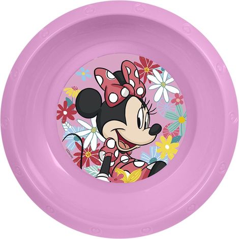 Disney Ciotola rosa per bambini in plastica Minnie resistente agli urti accidentali e riutilizzabile (1/3)