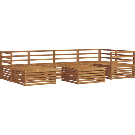 Conjunto de sofás de exterior 7 pcs Natural vidaXL (1/5)
