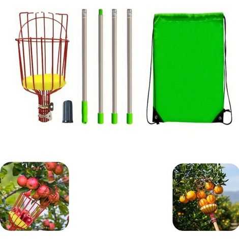 Kit de cueillette de fruits 170 cm - cueilleur télescopique pour pommes, rouge (1/5)