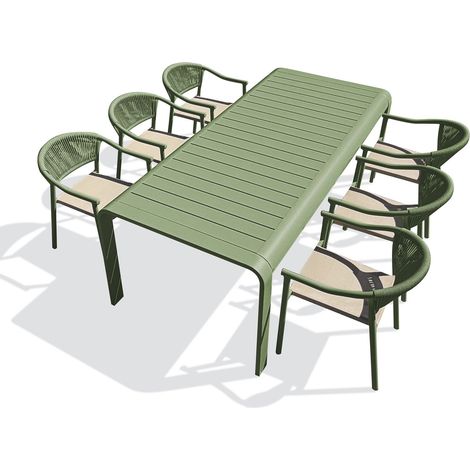 HANOI - Ensemble repas de jardin en aluminium 6 places - DCB GARDEN (1/5)