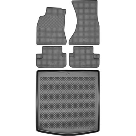Juego de alfombrillas de goma para coche y maletero para Audi A4 B8 Sedán (2008-2015).