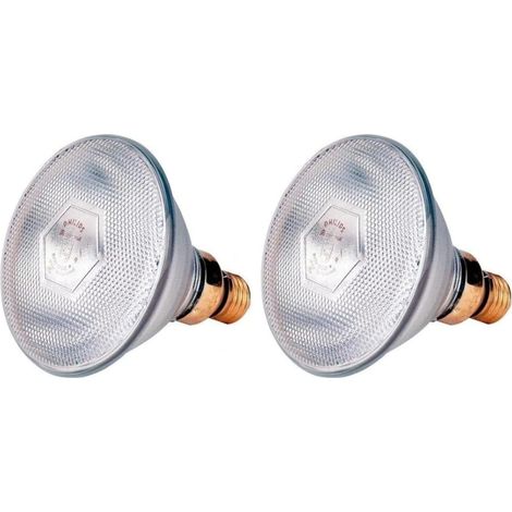 Lot de 2 Ampoule infrarouge PAR38, Culot E27, 175W, 240V, Usage chauffage