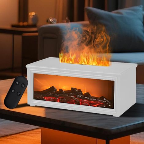 Diffuseur d'Huiles Essentielles pour Cheminée avec Télécommande, Flamme 7 Couleurs - Aromathérapie Brumisateur Humidificateur, 280ml - Fonction Arrêt Automatique, Fireplace Essential Oil Diffuser (1/5)