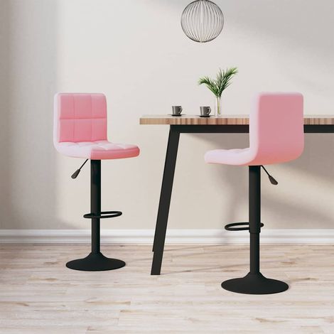 vidaXL Tabourets de bar lot de 2 rose velours (1/5)