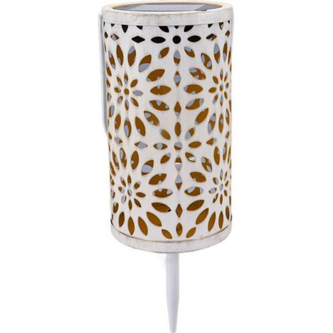 Lampe Solaire - Cylindrique - Motif Floral - IP44 - 8 Heures D'éclairage - 1 Pièce (1/5)