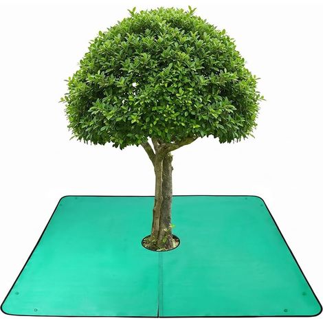 Bâche de Jardin à Feuilles, 2Mx2M bâche de Taille de buisson Pratique avec Trou (1/5)
