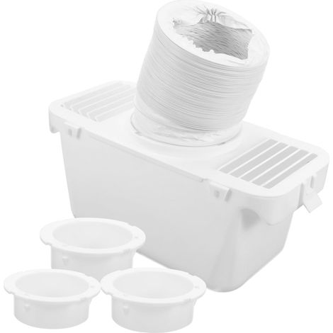 Kit de Ventilation pour Sèche-linge à Condensation Conduit D'évacuation en Plastique Blanc, Collecte D'eau et Utilisation Polyvalente pour Tambour Sèche-linge (1/5)