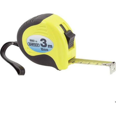 Mètre Ruban - Acier Trempé Bombé - Crochet Spécial - Verrouillage Automatique - Précision Classe II - 3 M - ABS Résistant - 1 Pièce