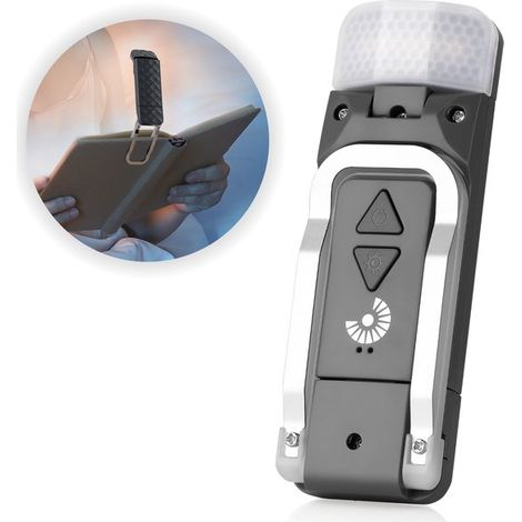 Lampe de lecture pour livre - Avec pince - Rechargeable - Gris foncé - Lampe liseuse LED pour lit (1/5)
