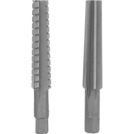 2 Pièces Alésoir HSS MT2 Cône Fin/rugueux Alésoir Ensemble D'outils Tige Droite 1.5x12.5cm (1/5)