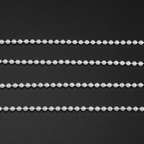 Perles Artificielles 4mm Rouleau 40m Décoration Mariage Fête DIY Rideau Perlé Blanc (1/3)