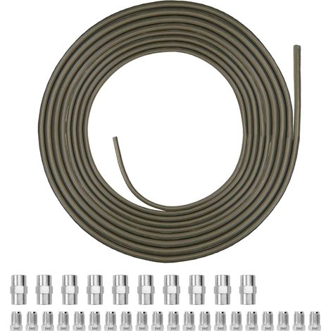 Kit de câbles de frein en cuivre, 5 m, Ø 4,75 mm, 20 raccords, 10 connecteurs, évaseur, noir (5 m) (1/5)