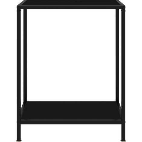 Table console,Table d'appoint,Bout de canapé Noir 60x35x75 cm Verre trempé CFW21218 (1/5)