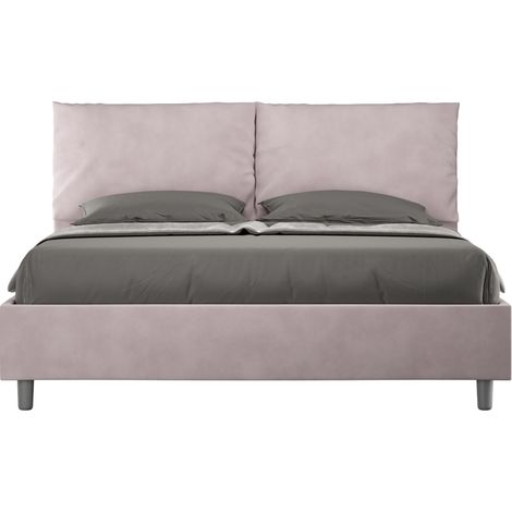 Letto matrimoniale e rete 160x190 in microfibra glicine Antea (1/4)