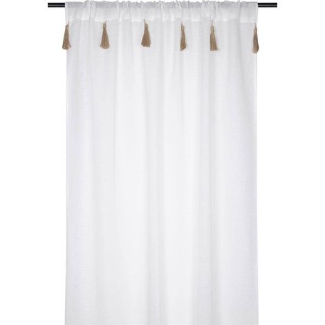 Boho-Gardine IBIZA 140x260 cremeweiß