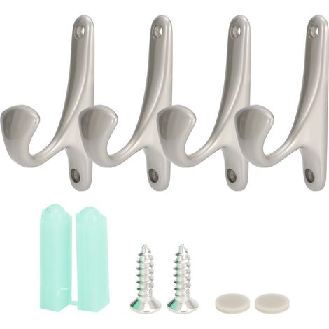 Crochets porte-manteaux en alliage de zinc avec finition chromée nacrée, lot de 5 (LGL) (1/5)