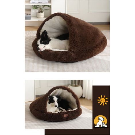 Beheizbares Hundebett S 70x60 cm – Gemütliche Hundehütte mit wasserdichtem Bezug – Füllung aus PP-Baumwolle – Maschinenwaschbar (1/4)