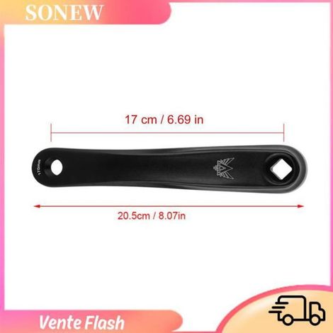 HURRISE Bras de la manivelle de vélo Bike de 170 mm Aluminium ALLIAGE ALLIAGE GAUCHE UNE CRANK sport kit Trou Trou de diamant noir (1/5)