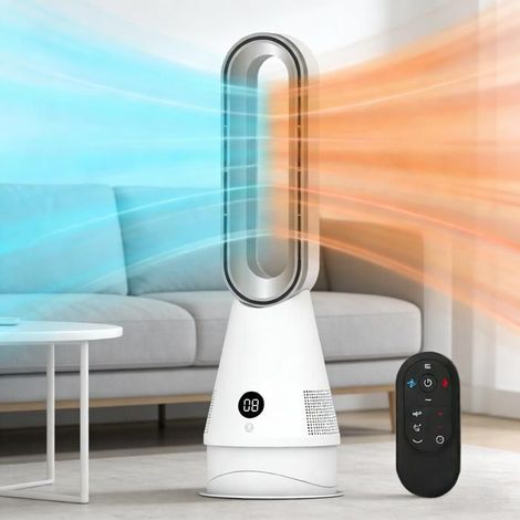 Ventilateur colonne - JOULLI - Sans pales - Silencieux 32 dB - 8 vitesses - Chauffage 1 300 W (1/5)