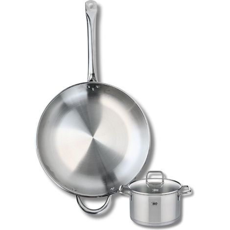 Ensemble de 1 Poêle de cuisson 32 cm et 1 faitout 14 cm Elo Profi Citrin (1/5)