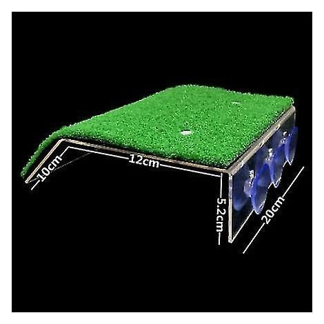 Plateforme de repos pour tortues, rampe pour tortues, terrasse de repos pour tortues, échelle pour reptiles avec gazon artificiel, décoration d'aquarium - L-