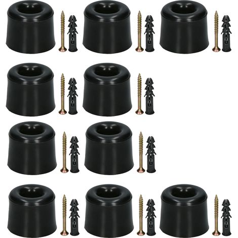 Butée de porte, butoir, caoutchouc, noir, 27 mm, lot de 10 (1/5)