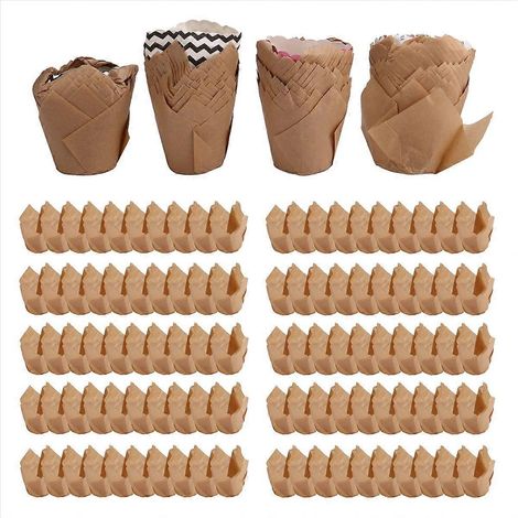 200 Tulpen-Cupcake-Förmchen für Hochzeiten und Geburtstage (1/5)