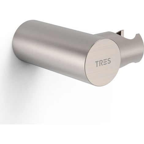 TRES 06183901AC COMPLEMENTOS DE DUCHA Soporte Orientable para Ducha De Mano Color Acero - ref: 06183901AC