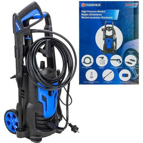 Forsage - Idropulitrice de 1800 W, 5,5 L/min con tubo de 6 m, 230 V, portatile con ruote, idealeper lavori di pulizia in casa e nell'industria.