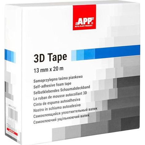Ruban de masquage - Mousse - Blanc - Rouleau 13mmx20m - Autocollant - 3D - APP 3D Tape