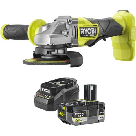 Meuleuse d'angle RYOBI 18V One+ Brushless RAG18BL - 125mm - Batterie 4,0Ah et chargeur (1/5)